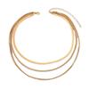 European and American hip-hop fashion temperament flat snake chain chain necklace simple and versatile multi-layer stacked wearing necklace men's