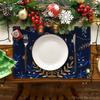 Artoid Mode Menorah Star Olives Hanukkah Placemats Set of 4, 12x18 Inch Chanukah Holiday Table Mats for Party Kitchen Dining Decoration