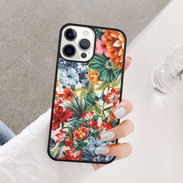 Retro Tropical Floral Flowers Cover For iPhone 17 Air 15 16 14 13 12 Pro Max 11 Pro Max Plus Phone Case Coque