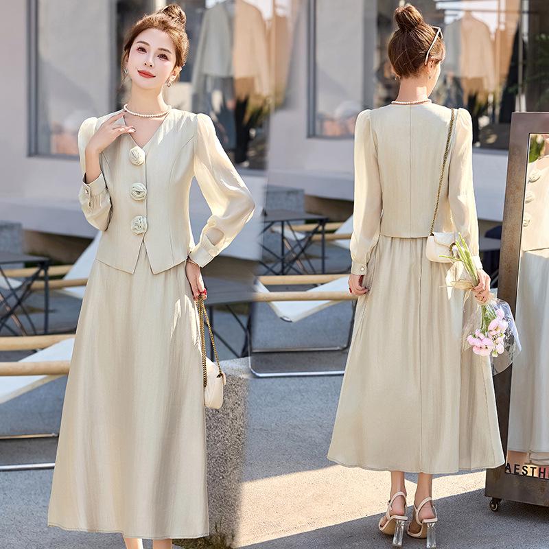 Stylish Spring/Summer 2025 Suit: Trendy Coat & Midi Skirt Set YB8865
