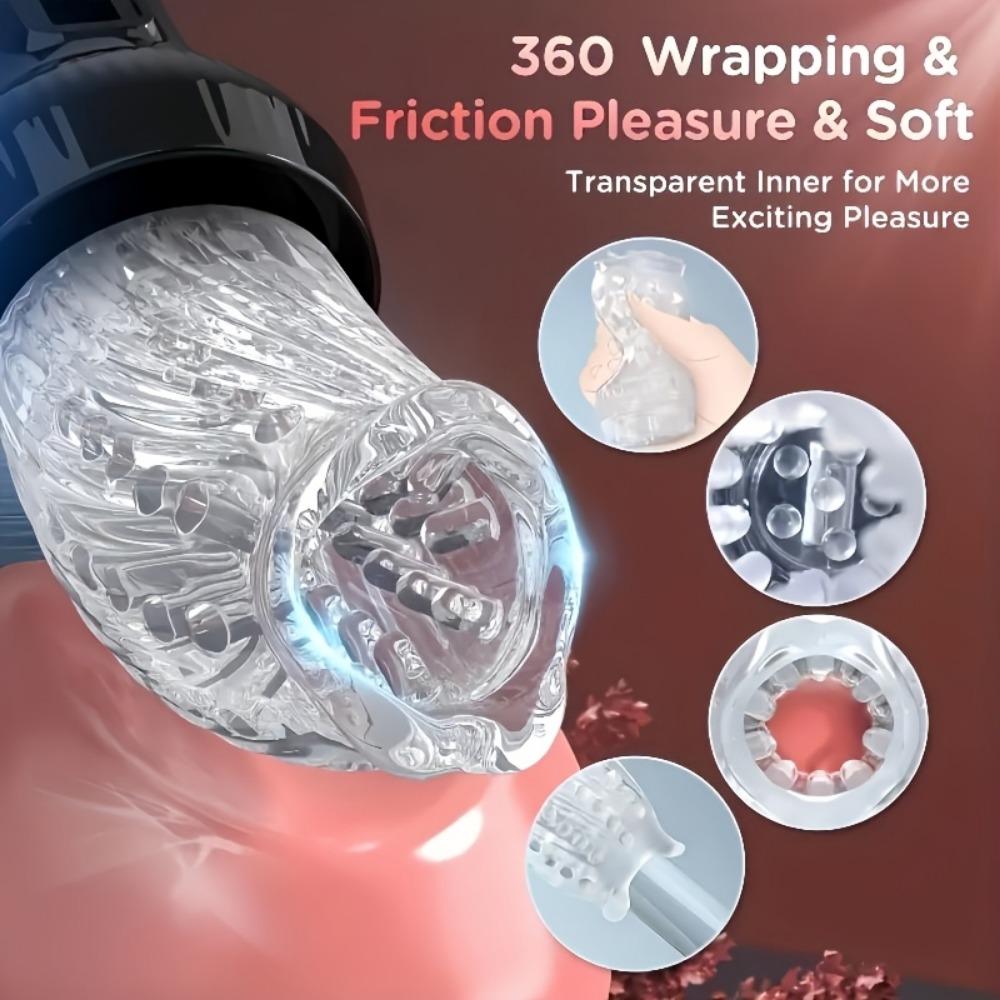 Premium Male Masturbation Cup with 9 Thrusting & Rotation Modes, Powerful Motor, LCD Display - Ultimate Tactile Pleasure Device for Adults