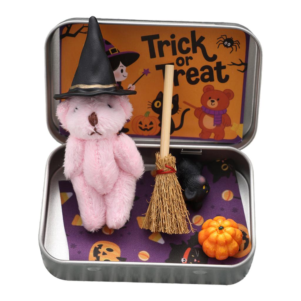 Halloween Surprise Box Portable Candy Bag Filler Surprise Box Mini Halloween Teddy Bear Box for Friends