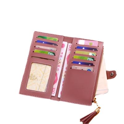 New Fashion Pu Leather Women Long Short Wallets Purses Tassel Zipper Clutch Coin Card Holder Purse Ladies Bags