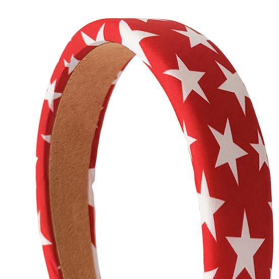 Women Headband USA Flag Independence Day Stars Stripes Pattern Headband Sponge Filling Non-Slip Hair Hoop Holiday Party Hair Accessory