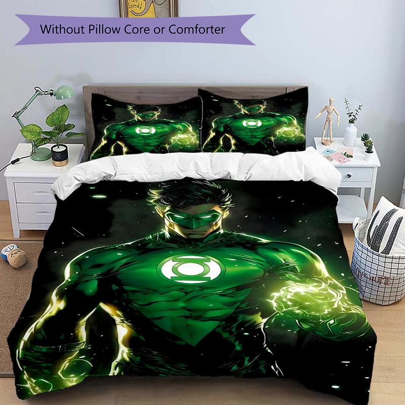 3pcs Green Lantern Duvet Cover Set (1 Duvet Cover + 2 Pillowcases, No Core) - Comfortable, And Breathable Bedroom Decoration yy251104028