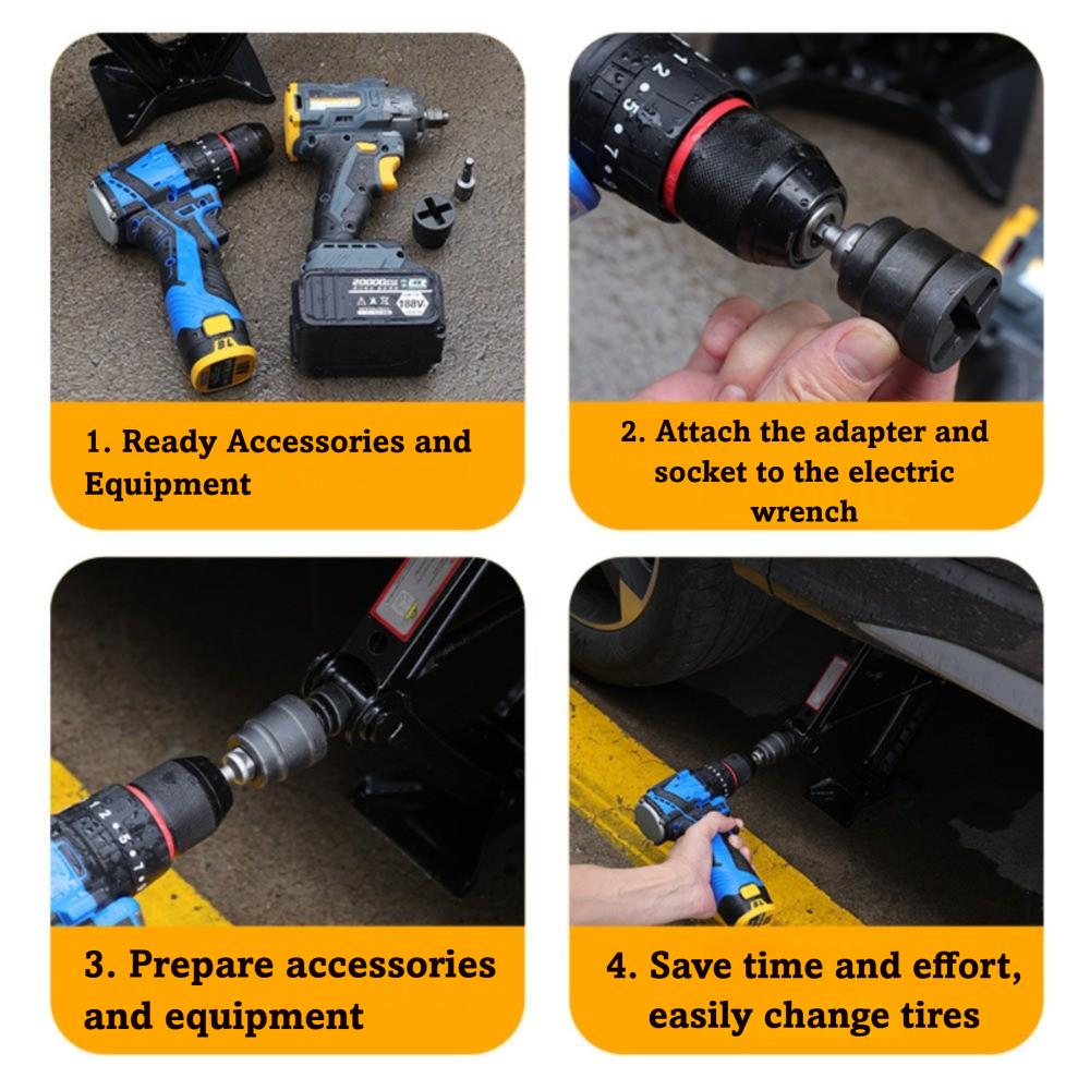1/2 Zoll Elektrischer Schraubenschlüssel Stecknuss Universelle Passform Wagenheber Demontagehülse Handbohrmaschine Verwendung
