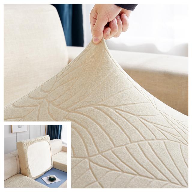 Water Resist Sofa Seat Cushion Cover Jacquard Chair Cover Stretch Machine Washable Removable Sofa Slipcover Home Use Couch Protector 1pc