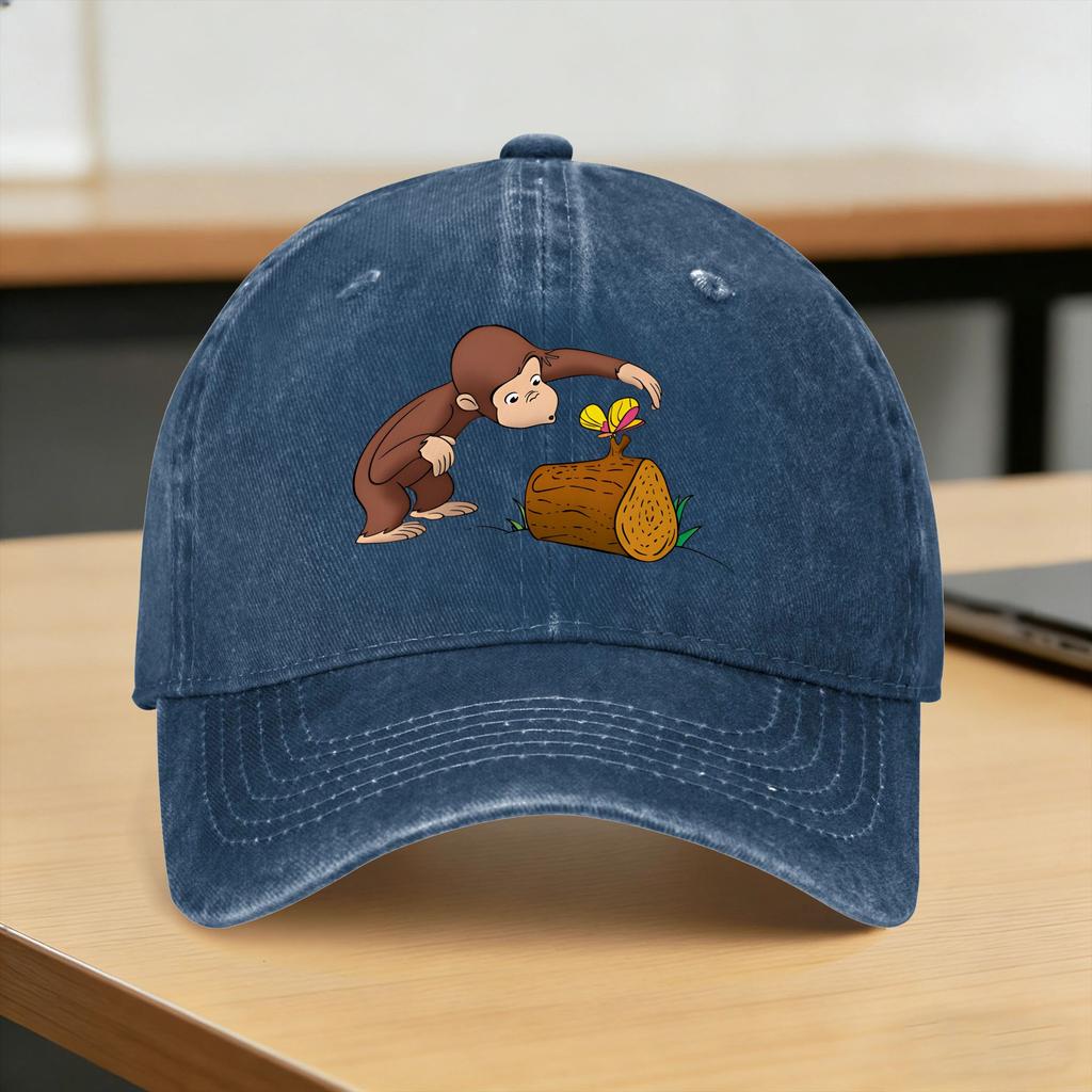 Baseball Cap Cartoon Monkey CCuriouss Georges Summer Fitted Retro Trucker Hat Women Adult Outdoor Sport Sunscreen Snapback Cap