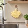 Hanging Loop Hand Towel Leaf Shape Towel, Soft Absorbent with Loop, Thickened Coral Velvet Cute Maple Ginkgo Design for Kitchen Bathroom Drying
