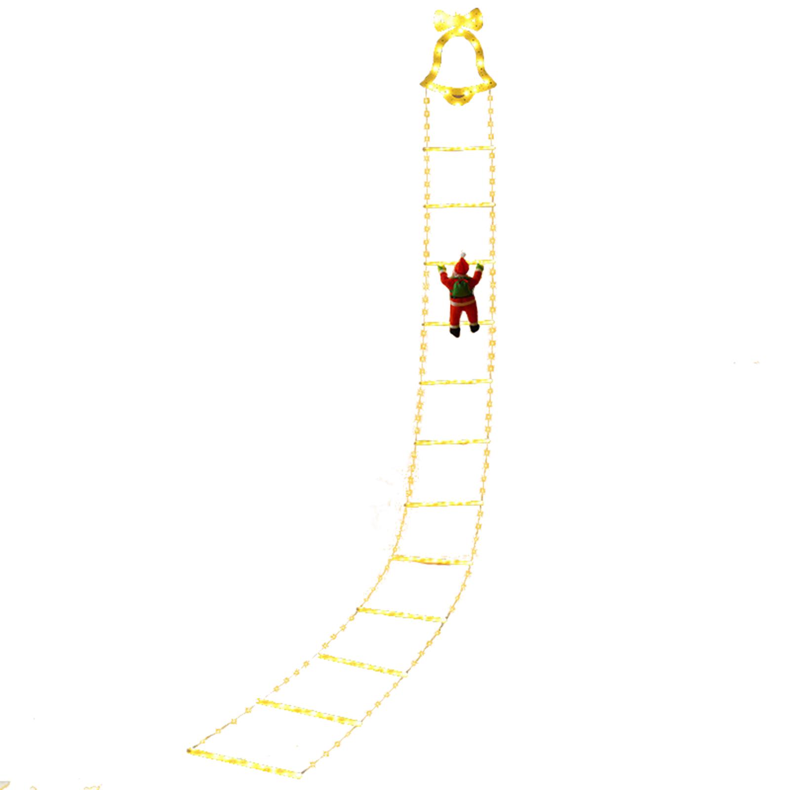 

Светодиодные рождественские огни 9,8 футов Рождественский декор Огни-лестницы с мини-куклой Клауса Для внутреннего и наружного использования Декор рождественской елки Гирлянды One Size белый