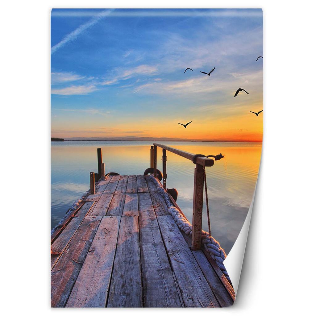Wallpaper Sunrise over the lake