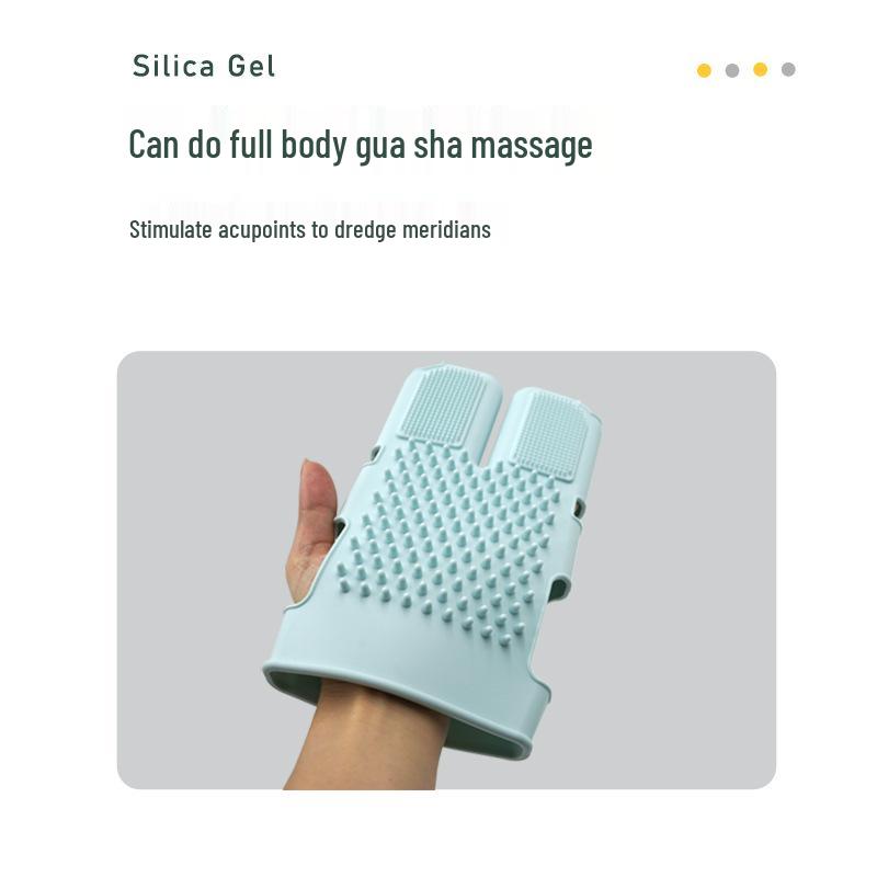 Silicone Meridian Massage Brush - Universal Soft Glove for Essential Oil Body Bath & Beauty