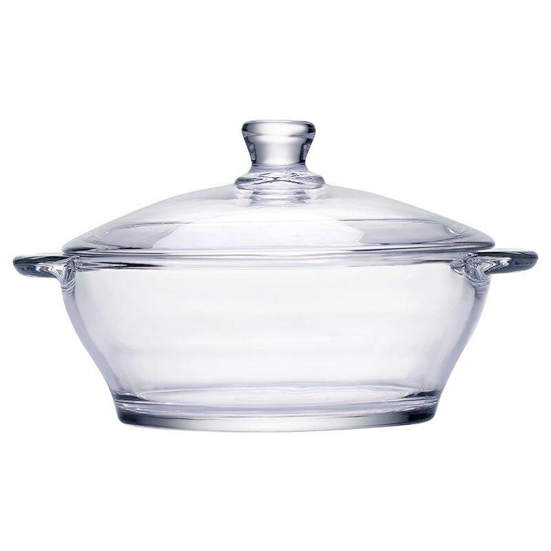 

Glass Soup Pot 1.5L Large Capacity Binain Amber Steamer Kitchen Microwave Glass Heat Resistant Multifunctional Household Crystal Transparent | Bowls