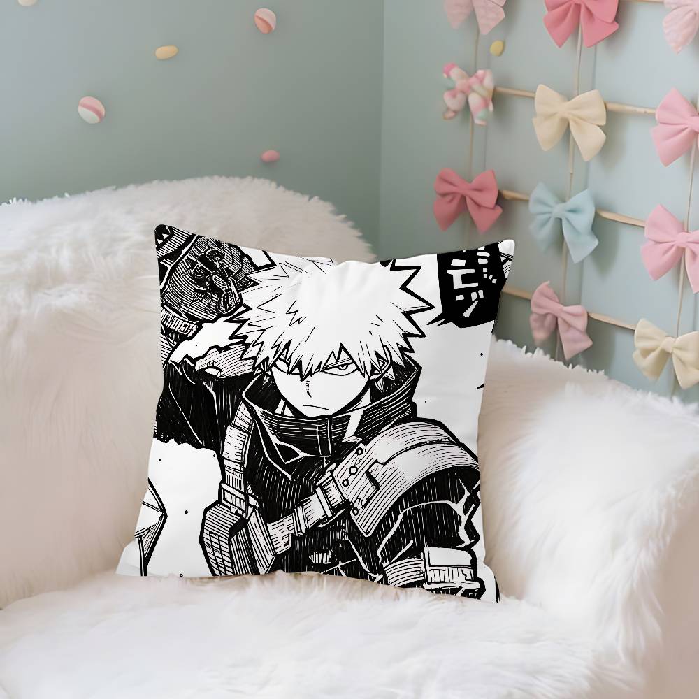 Cute BBakugo KatsukiS Anime Case Plush Fabric Soft Pillowcase Double Sided Print Cushion Cover Household Gifts