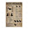 Schnauzer Dog Metal Sign Dachshund Coffee Metal Plate Vintage Style Wall Stickers Metal Poster Cartoon Sweet Home Outdoor Decor