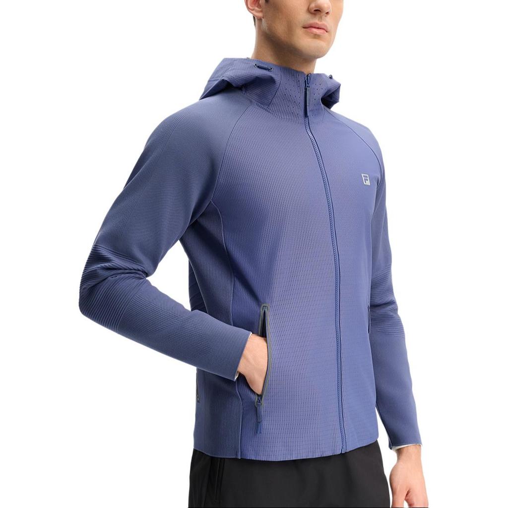 Fila Fitness Comfortable Hooded Jacket Men Jackets Light-Gray Blue A11M441704F-BU