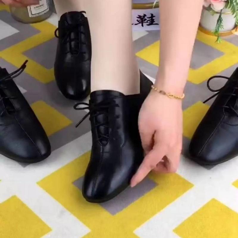 Thick Heel Single Shoes, Female Real Soft Leather 2025 Autumn New Fashionable Versatile Small Leather Shoes, Medium Heel Deep Mouth Women's Shoes, M