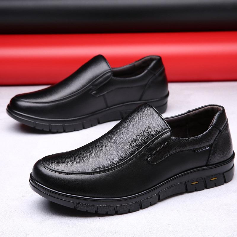 Casual leather shoes men's leather breathable medium and old men's soft-soled non-slip dad shoes men's shoes