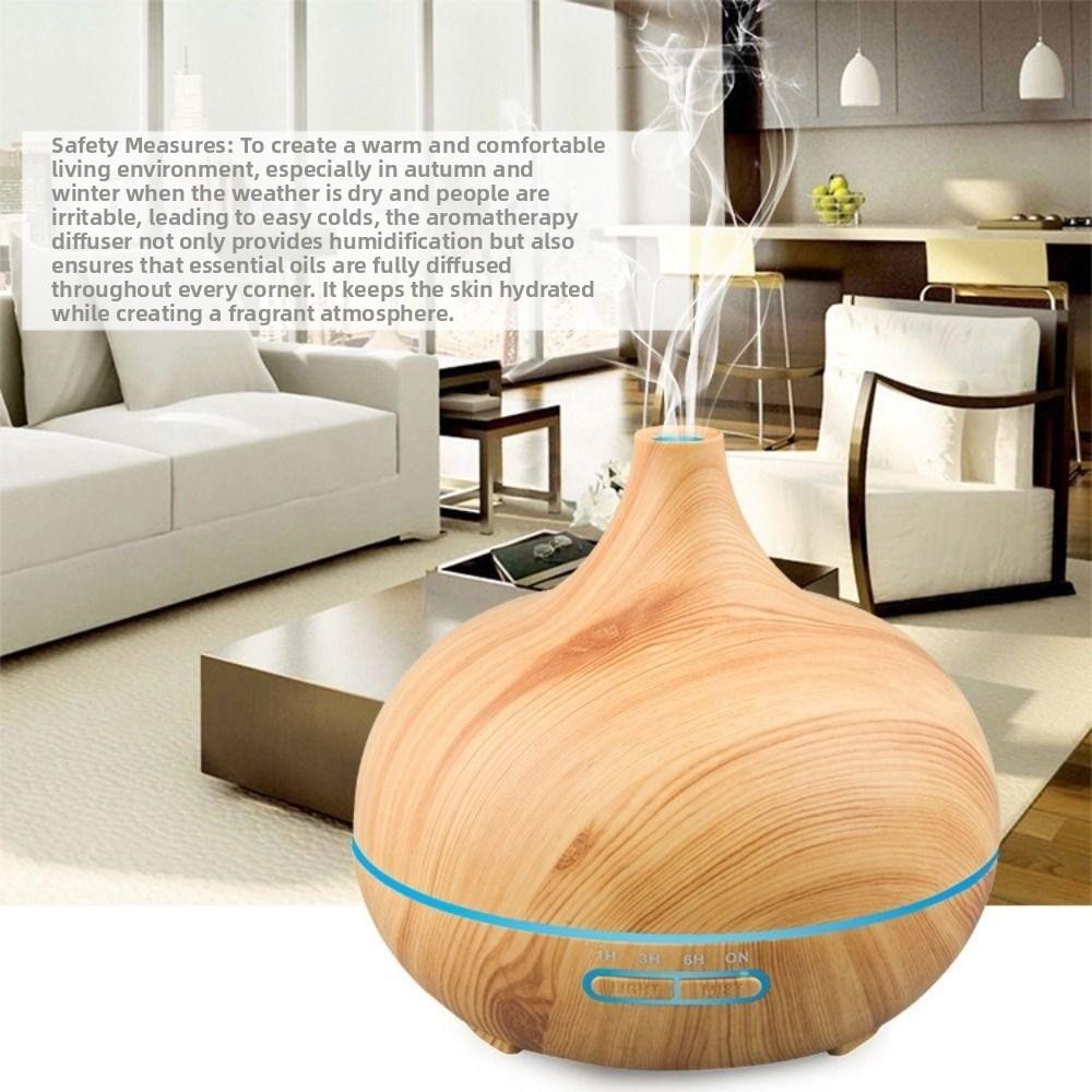 Creative Wood Grain Air Humidifier Quiet Cool Mist Air Purifier Essential Oil Diffuser  Indoor