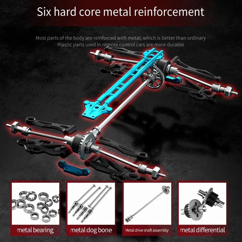 1:16 70KM/H Or 50KM/H 4WD RC Car With LED Remote Control Cars High Speed Drift Monster Truck for Kids vs Wltoys 144001 Toys