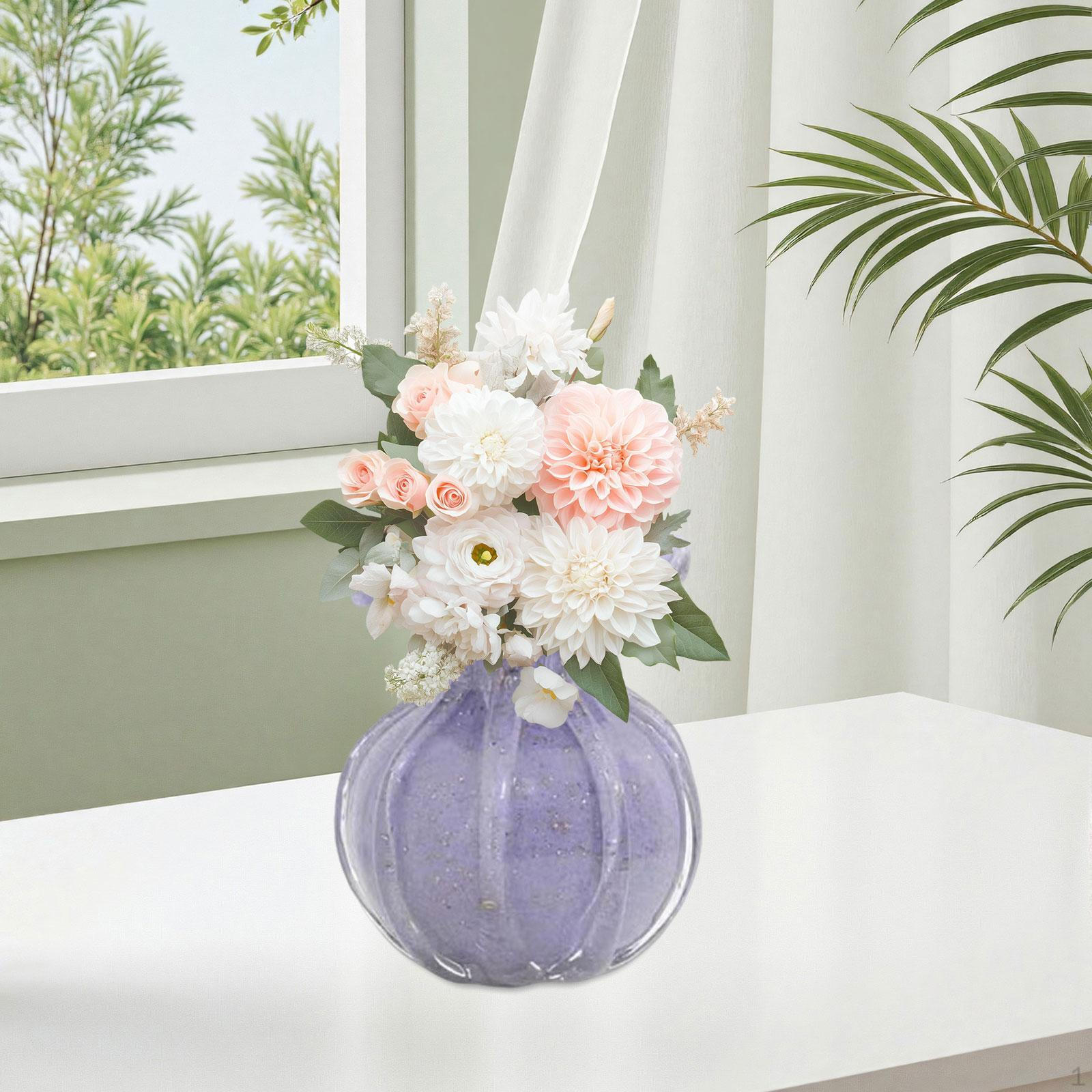 

Glass Vase for Floral Display Centerpiece on Desk Or Shelf фіолетовий