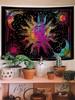 1Pc Colorful Sun Moon Star Pattern Tapestry 1 Pc Background Cloth Decorative Hanging Cloth Wall Cloth Layout Tapestry