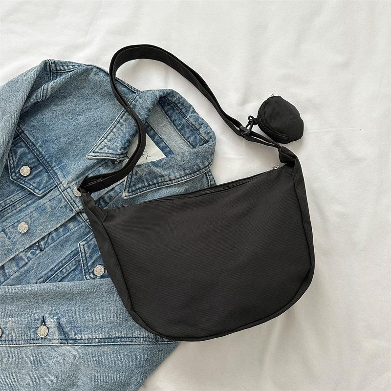 Nylon Clutch Bag for Women Fashion Solid Color Shoulder Crossbody Purse Trendy Daily Casual Handbag KTB