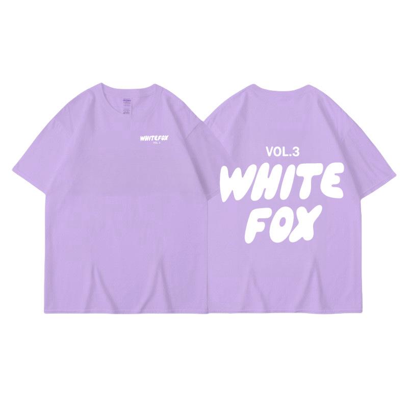Men's Women's Summer Comfortable Casual White Fox Letter Solid Color Printed T-shirt-Soft Fabric Summer Relaxed Fit Clothing