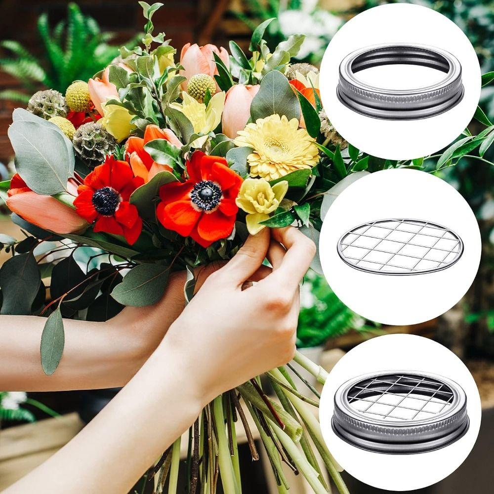 1pc Space Saving Mason Flower Jar Lid Insert Mason Grid Mason Jar Lids  Mason Jars