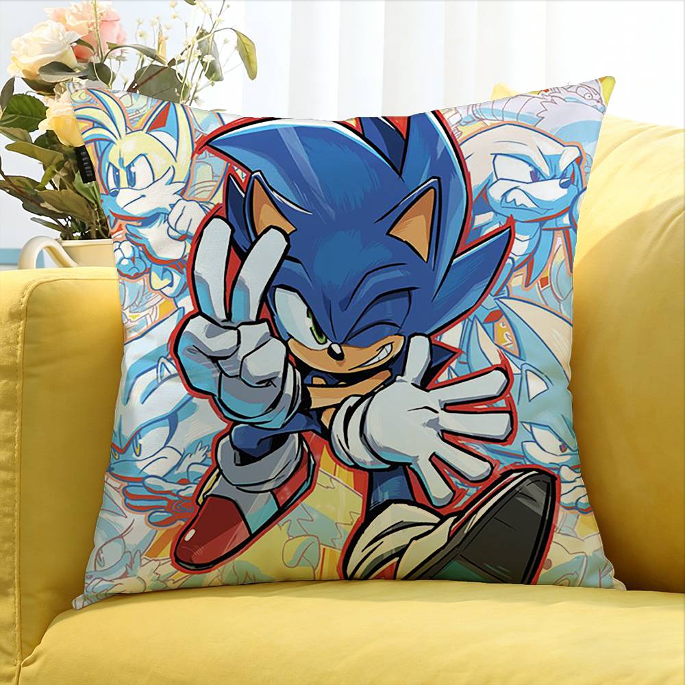 anime SSonics Cute Various Sizes Square Pillow Case For Car Home Bedchamber Decor
