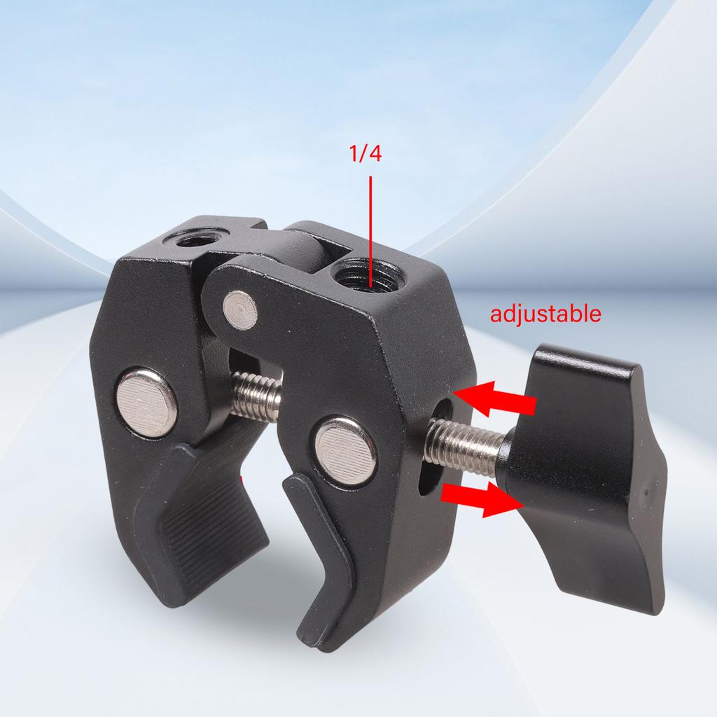 Super Crabbing Clamp With 1/4inch 3/8inch Thread Hole Cold Shoe Mount Arm For Monitor Stand Led Video Light Clamp