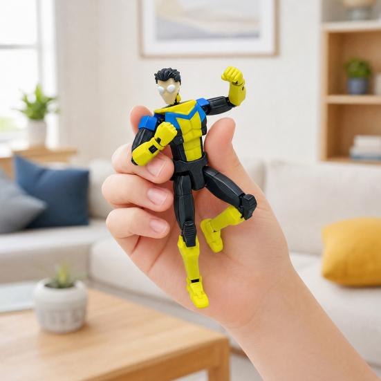 Yousheng 3D Printed Action Figure, DIY Posable Cartoon Character Model, Multi-Jointed Movable Dummy Decoration, Collectible Gift for Animation Lovers