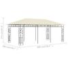 Gazebo with Mosquito Net 6 x 3 x 2.73 m Cream