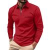 Men's Long Sleeve Zipper Lapel Shirt Casual Top