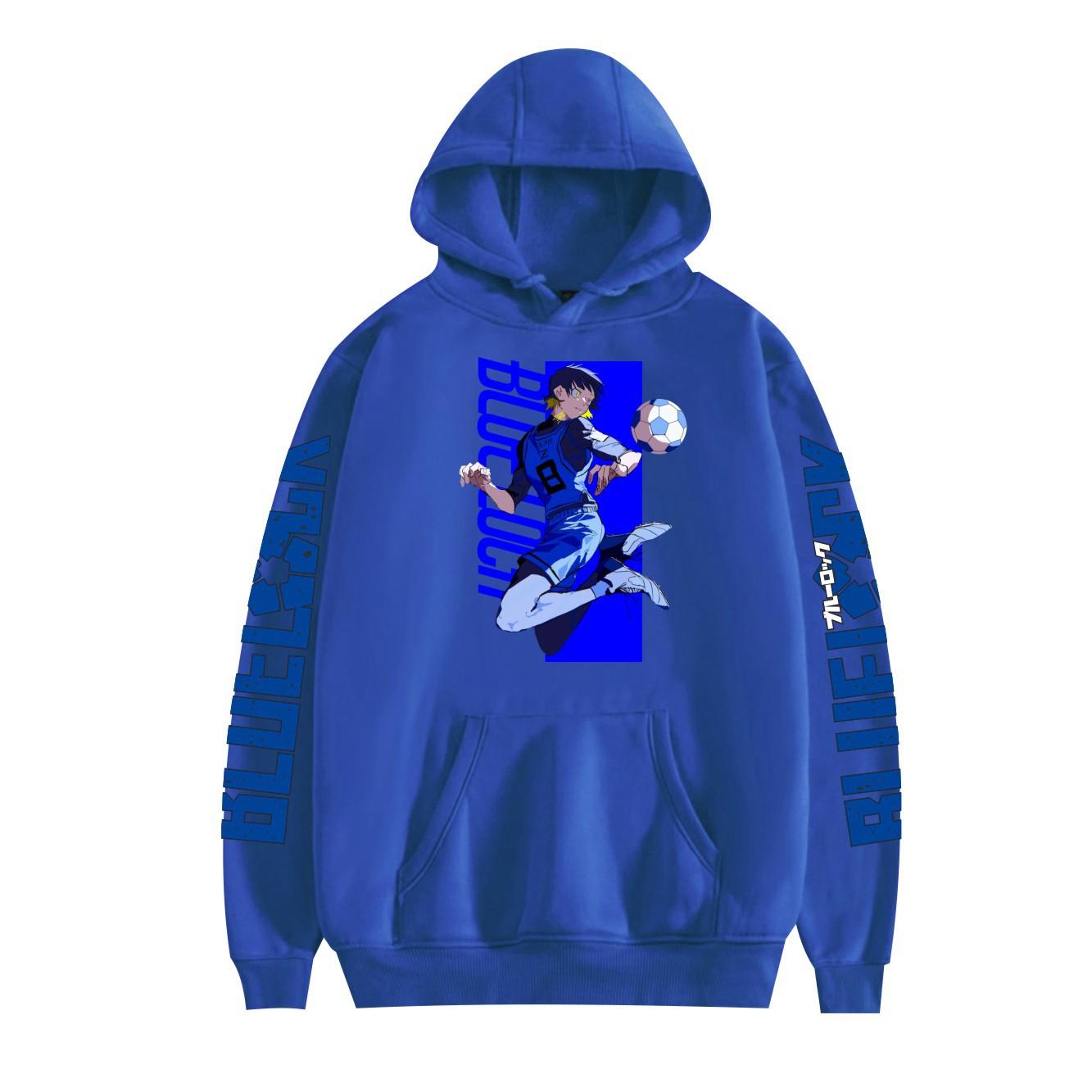 

BLUE LOCK Anime Hoodie Student Sweatshirt Long Sleeve Men Women Hoodies Harajuku Streetwear Pullovers Fashion Clothes XXS синій