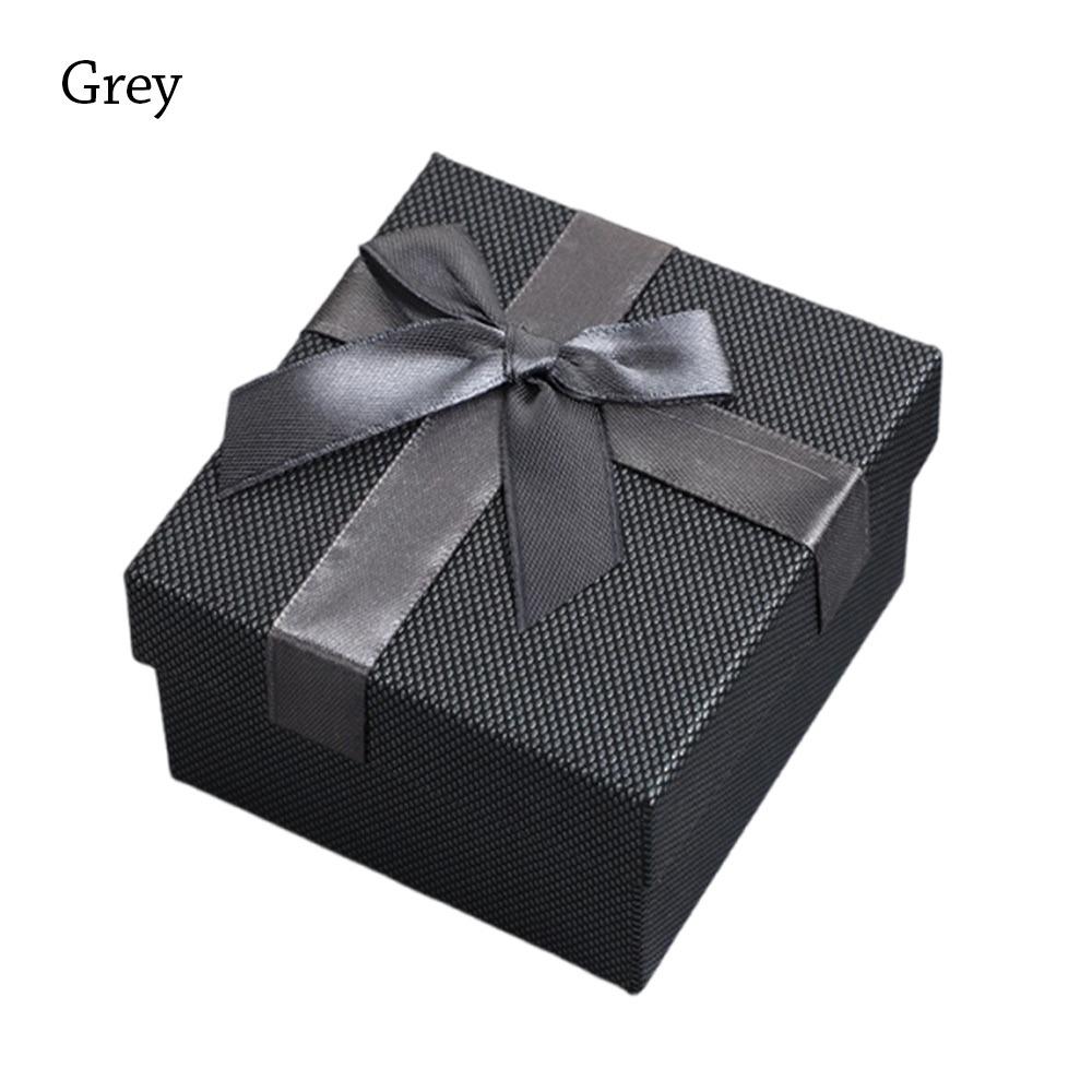 

Elegant Square Gift Packing Box Bowknot Design Dustproof Watch Box Jewelry Packing Case Business 5x5x5cm сірий