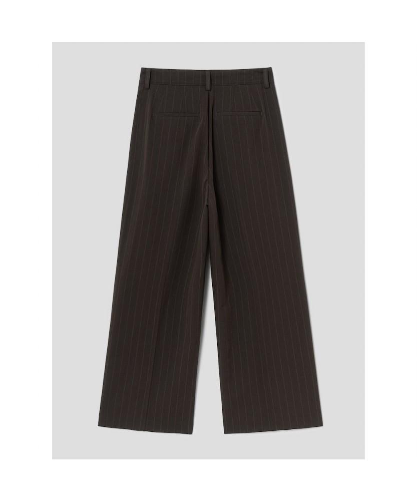 8SECONDS Striped Wide Slacks Brown