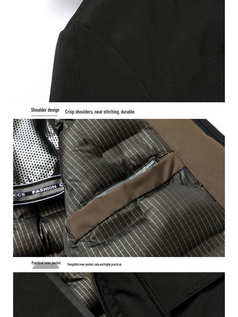 Luomeng Herren Winterjacke aus dicker Baumwolle - Kälteschutz mit Graphen für Männer mittleren und höheren Alters