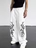 Herre Wide Leg Sweatpants med Snor, Elastisk Talje Bukser med Sidelommer, Komfort Pasform til Daglig Gåtur Indkøb Afslappet Udendørs Tøj