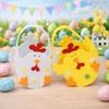 Cartoon Easter Felt Basket Cute Chicken Tote Bag Multi-functional Happy Easter Handbag  Chocolate