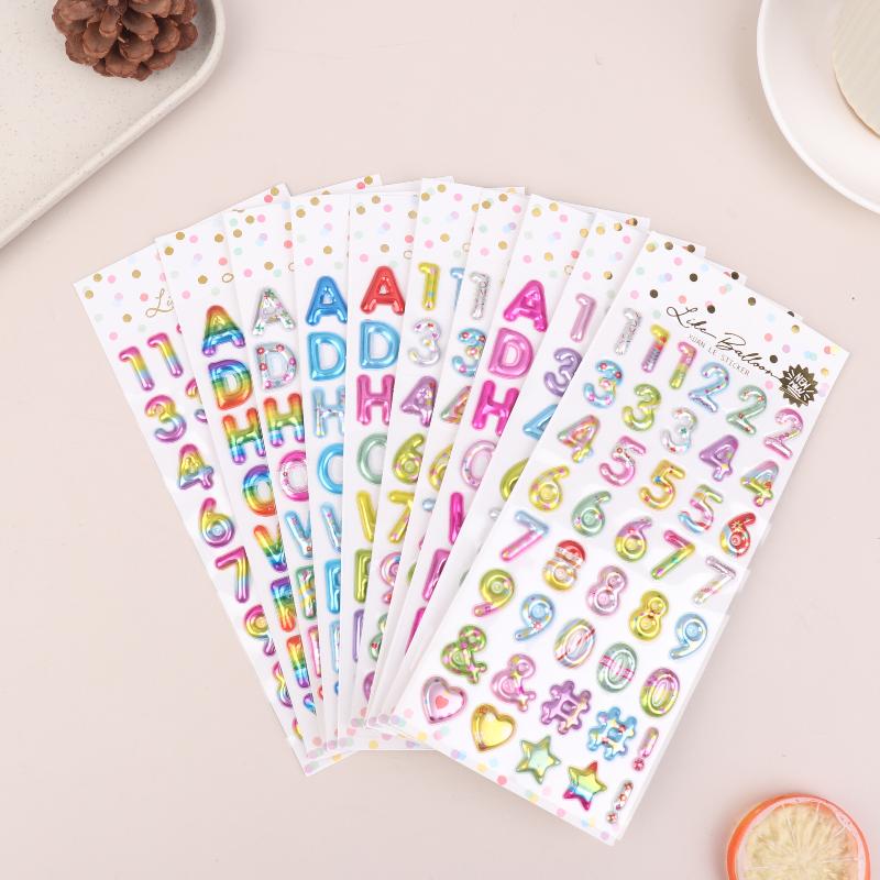 3D Gold Coil Shiny Number Alphabet Stickers For Scrapbook Decals Phone Case Personalized Decoration Crafts