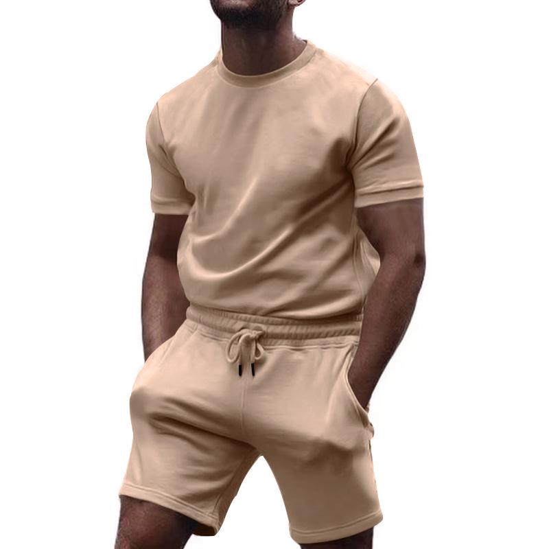 Europäischer Stil Herren-Freizeit-Zweiteiler 2026: Kurzarm-T-Shirt & Shorts