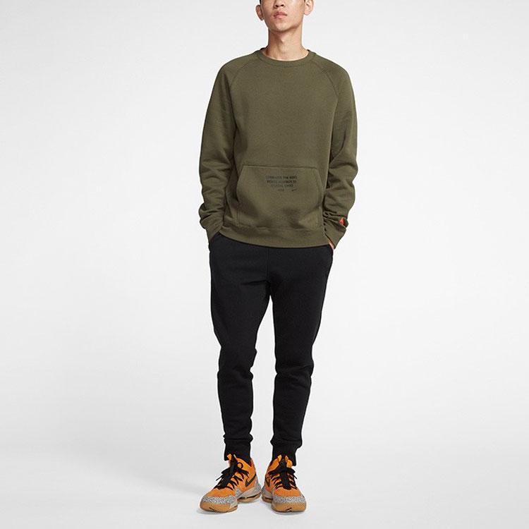 Nike LeBron Fleece Long Sleeve Crew Neck Sweatshirt Men Tops Green BV3633-325