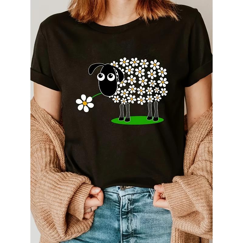 Trendy Graphic Print Short Sleeve Polyester Blouse Relaxed Fit Windproof XXL чёрный