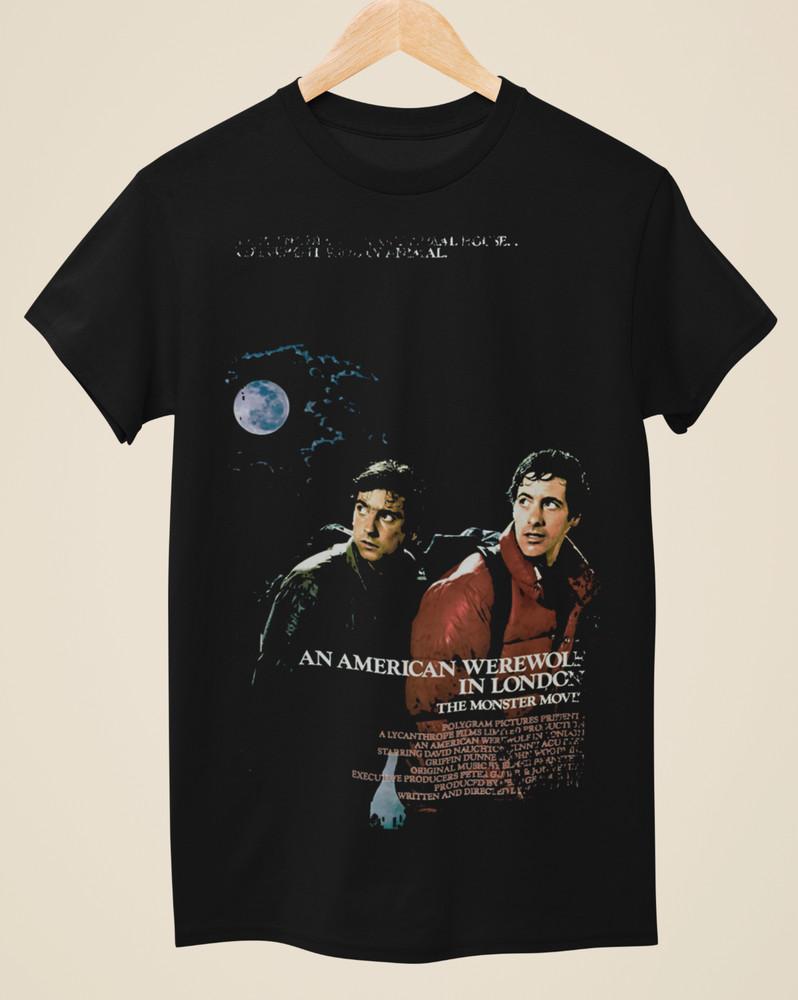 An American Werewolf in London - Movie Poster Inspired Unisex Black T-Shirt Unisex T-Shirt L
