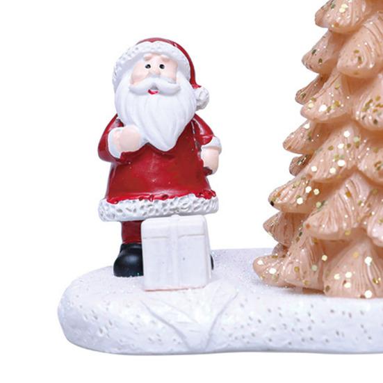 Night Light Mini Christmas Tree Nightlight with Santa Claus Figurine