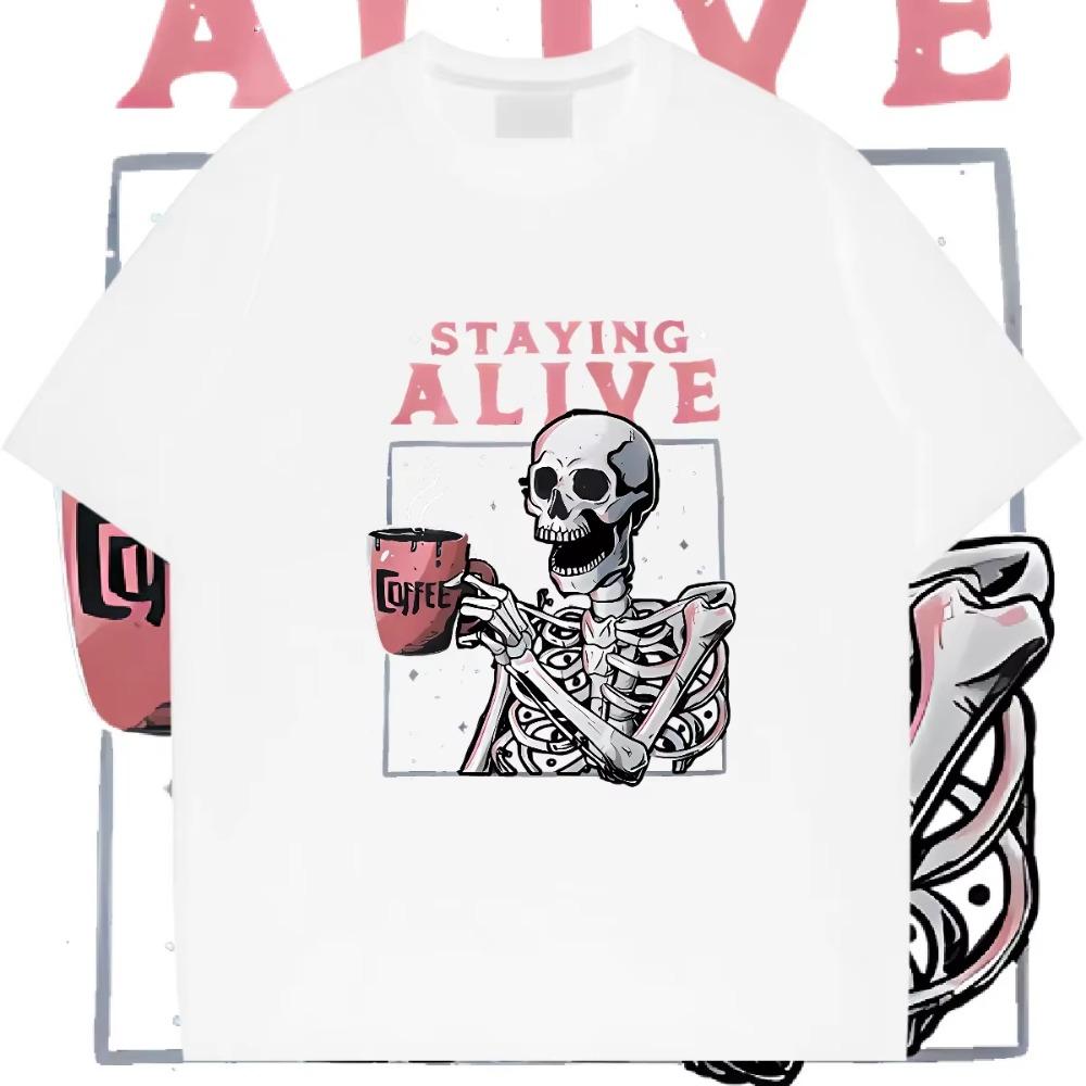 O-Neck T-shirt Loose Oversized Tees Retro Harajuku Rap Style Tshirt High Quality Cotton Clothes Casual Style Unisex T Shirt