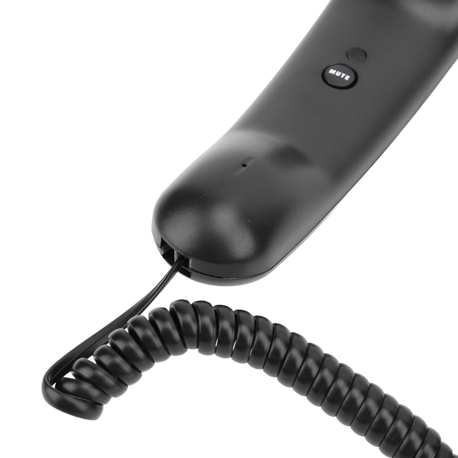 Проводной домашний телефон с большими кнопками, быстрым набором, регулировкой громкости, настенный телефон для пожилых чёрный