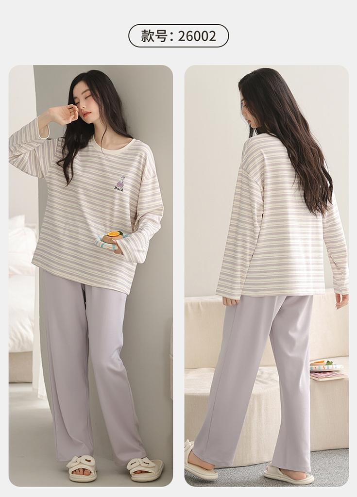 Women's Lightweight Cotton Cartoon Pattern Pajama Home Clothing Set