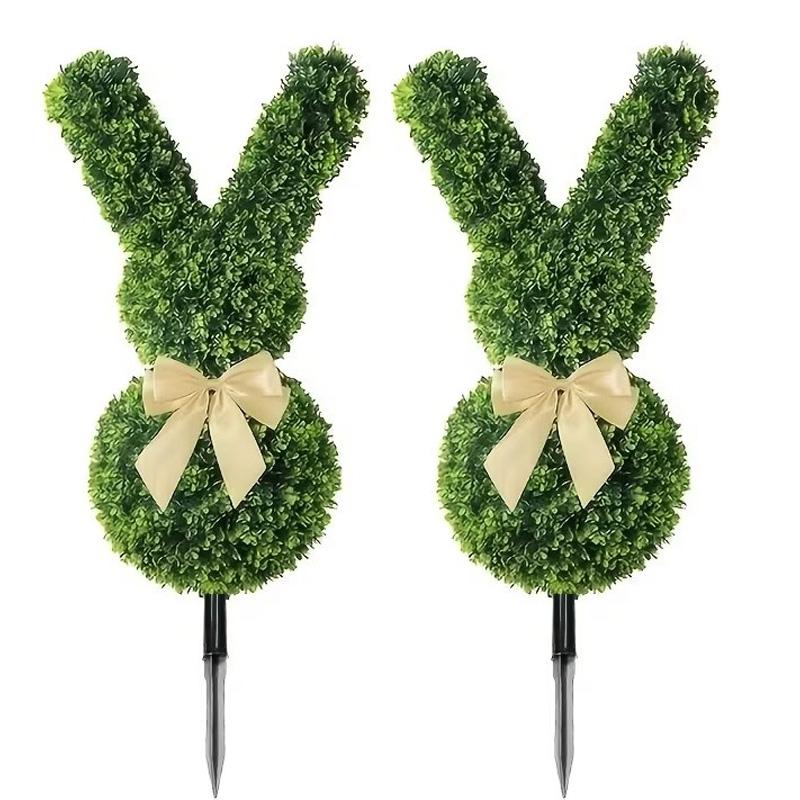 1/2PCS 19.69InEaster Rabbit Garden Stake Artificial Plant Bunny Shape Yard Porch Lawn Outdoor Decoration Landscaping Accessories